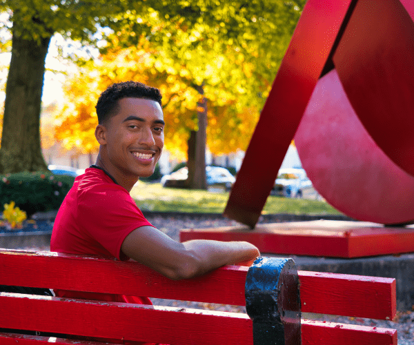 Student Sitting on Campus